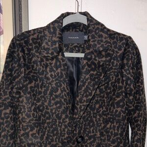 Tahari Women's Leopard Print Blazer - Black and Brown